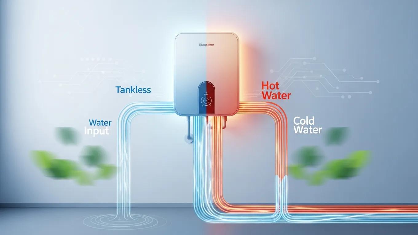 width= Tankless water heater installed in a Peninsula home